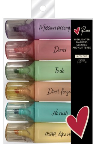 Μαρκαδόρος υπογράμμισης με άρωμα (6 σχέδια) - Ρενέ 5 